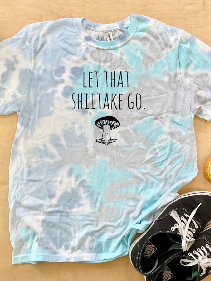 Let That Shiitake Go - Funny Men's Tee - Mushroom Yoga