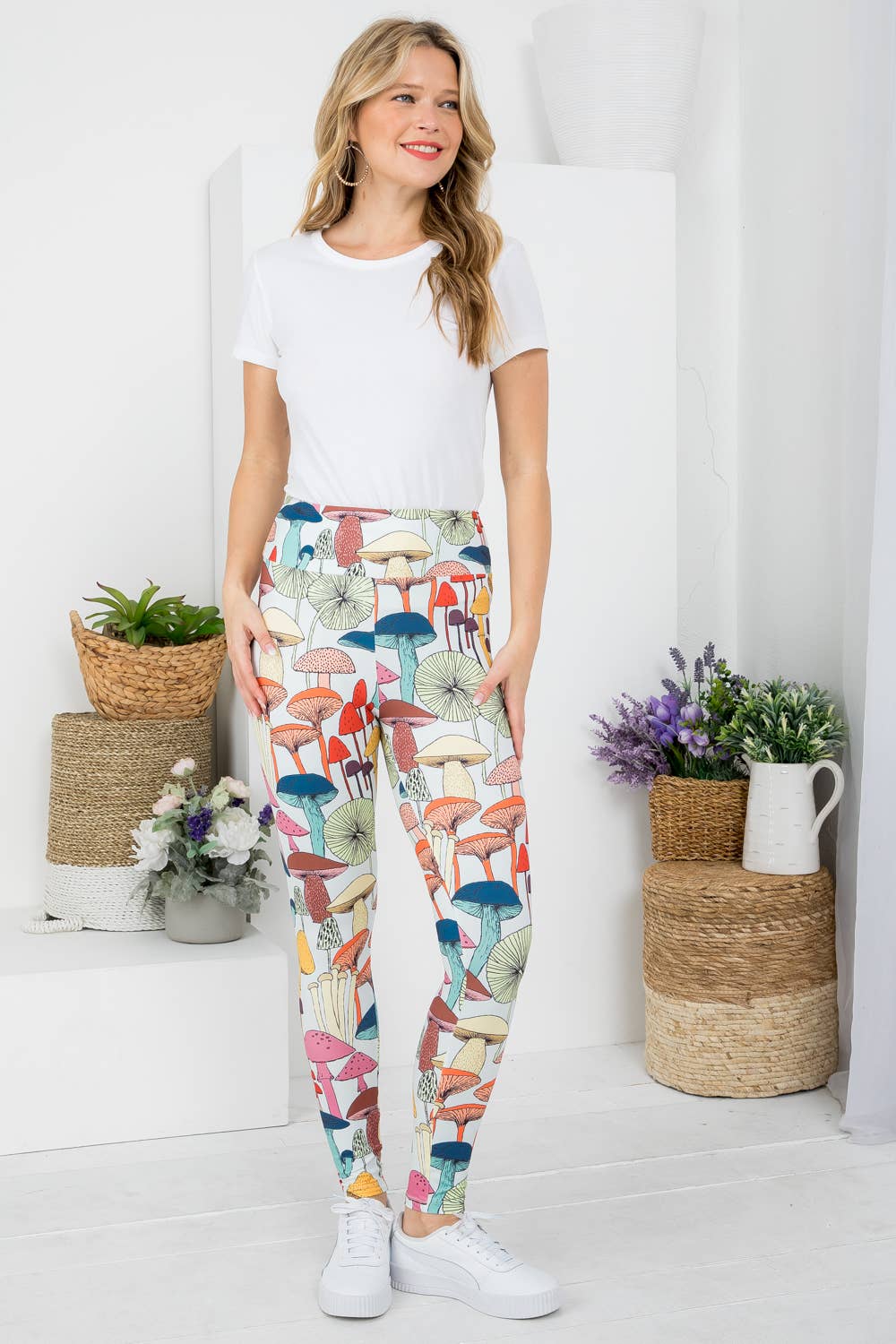 Mushroom Leggings - White