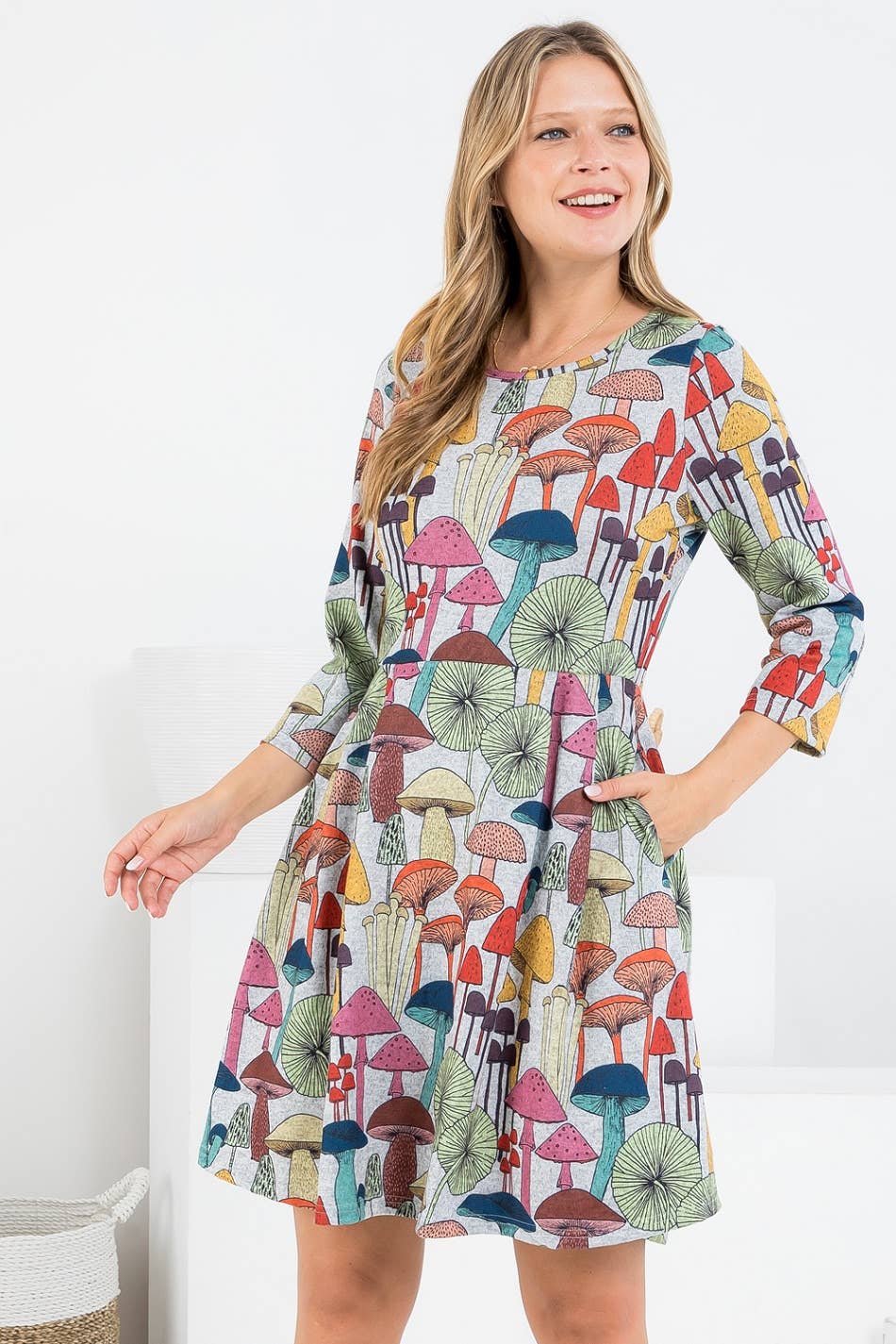 Long Sleeve Tunic Dress with Pockets