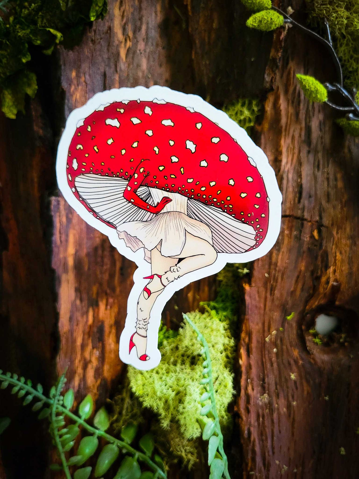 Miss Amanita | Sexy Mushroom Pinup Girl Sticker