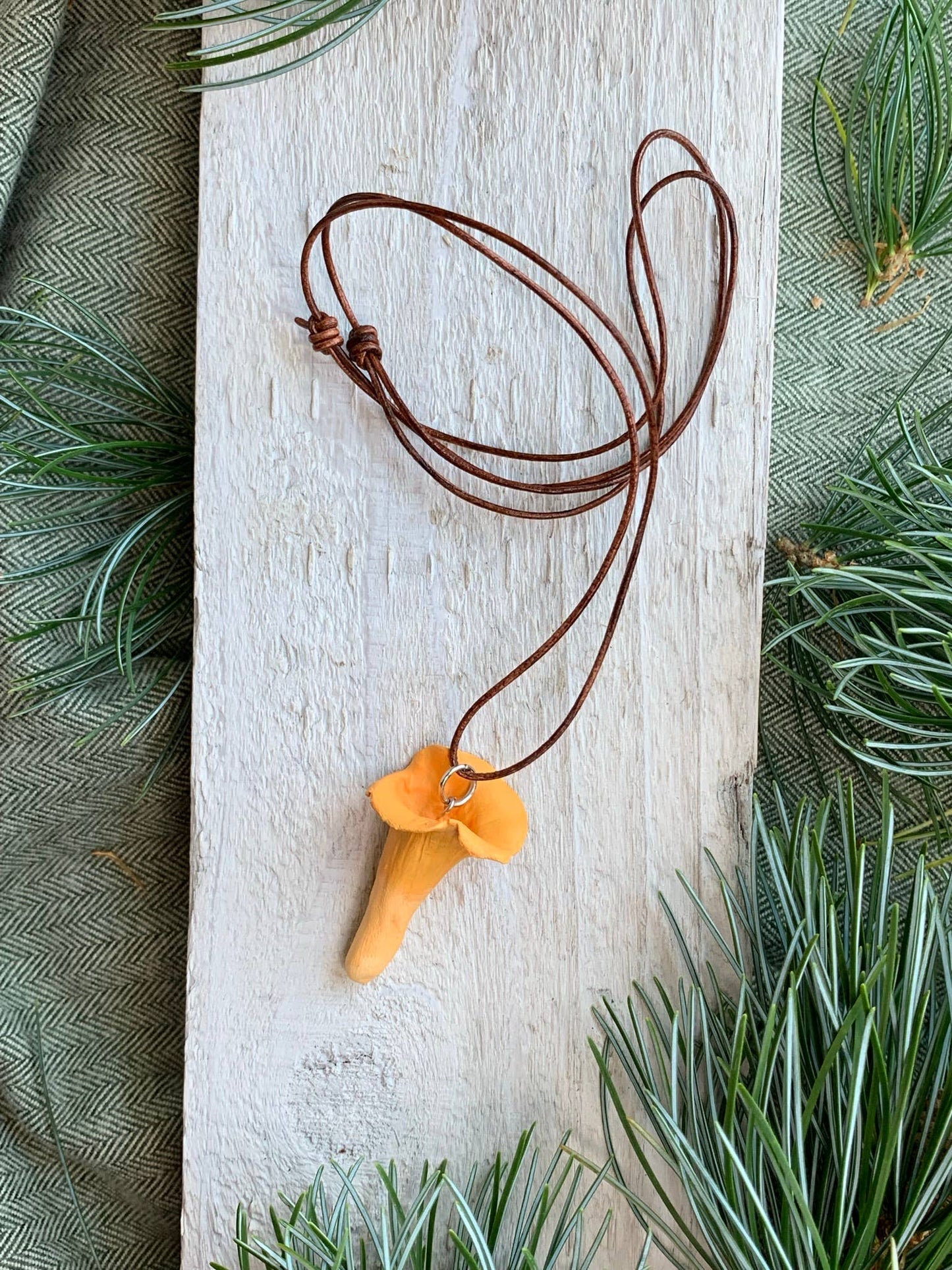 Chanterelle Mushroom Necklace