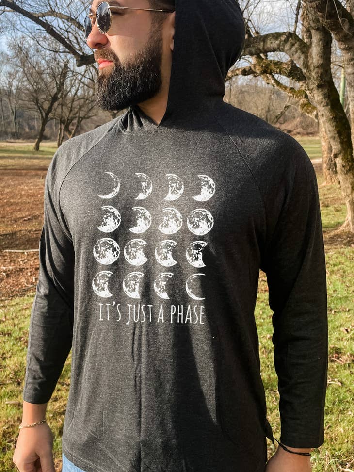 It's Just A Phase - Unisex T-Shirt Hoodie - Moon, Boho