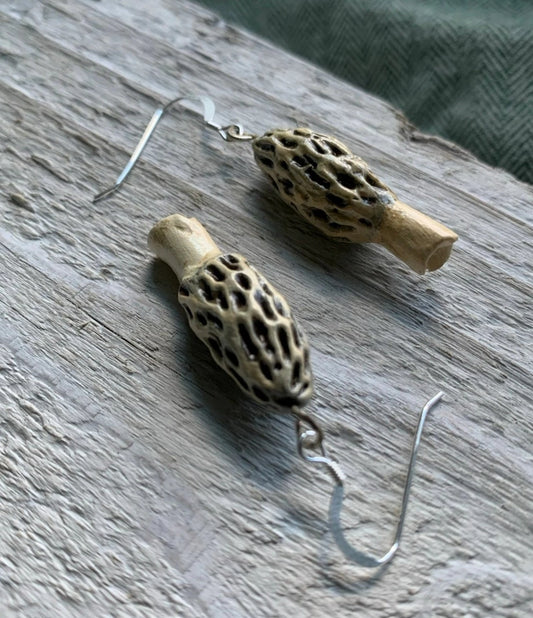 Morel Mushroom Earrings