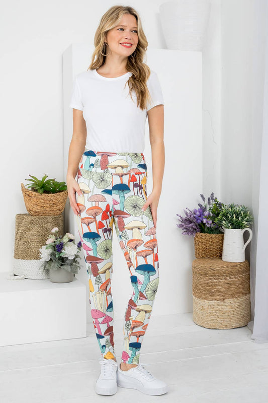 Mushroom Leggings - White