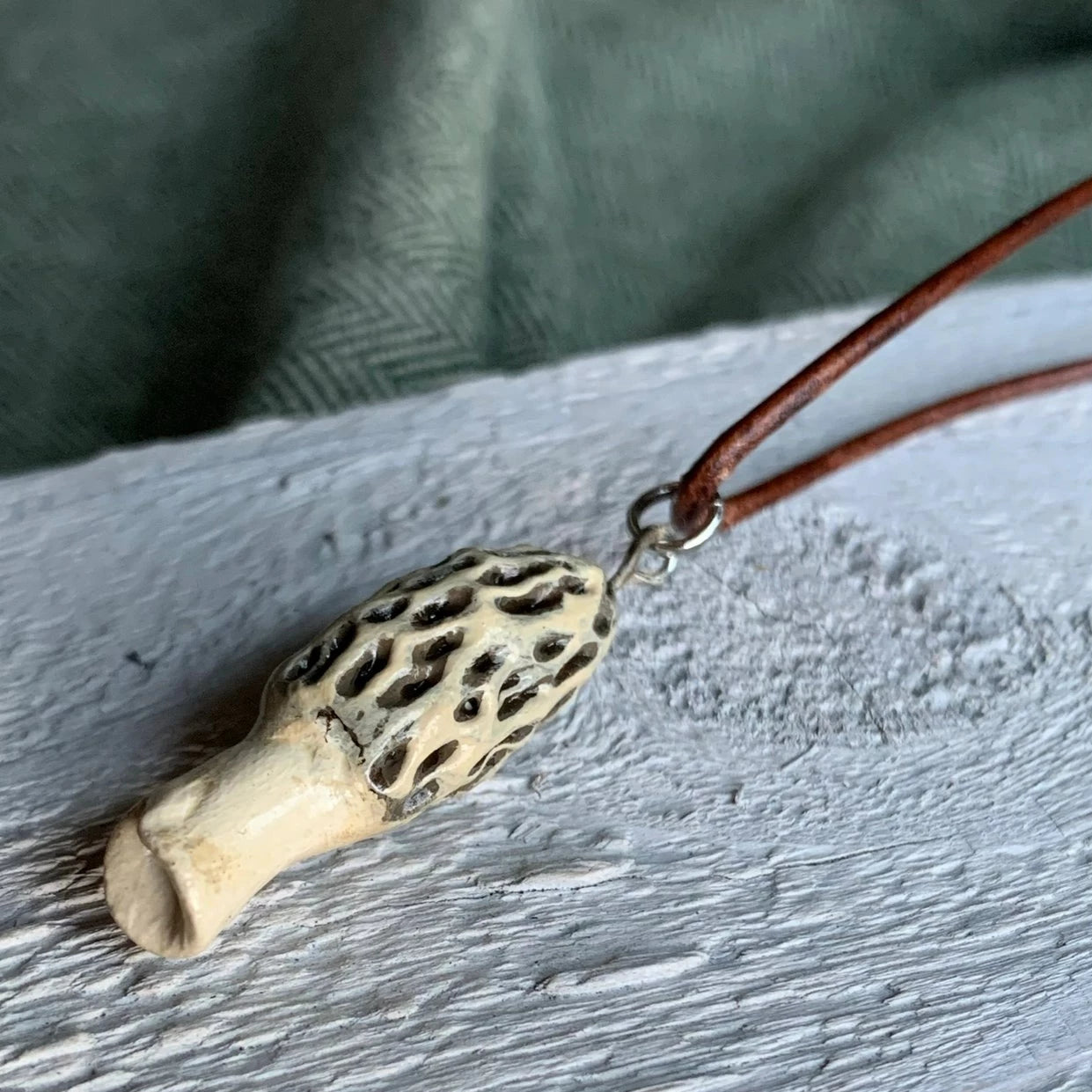 Morel Mushroom Necklace